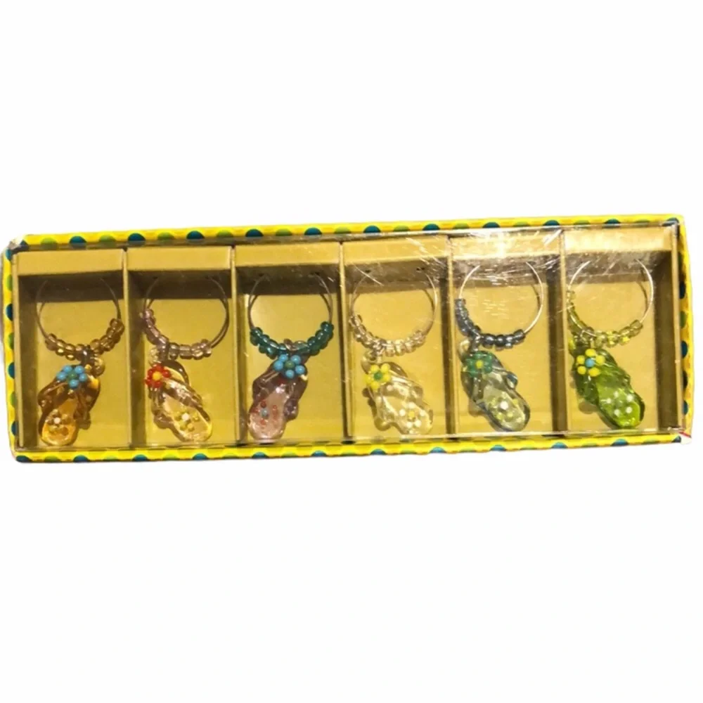 Sandal Wine glass Charms